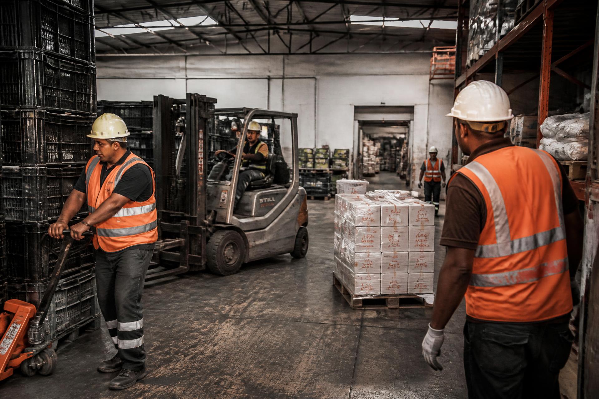 Warehouse and light industrial staffing crew on shift